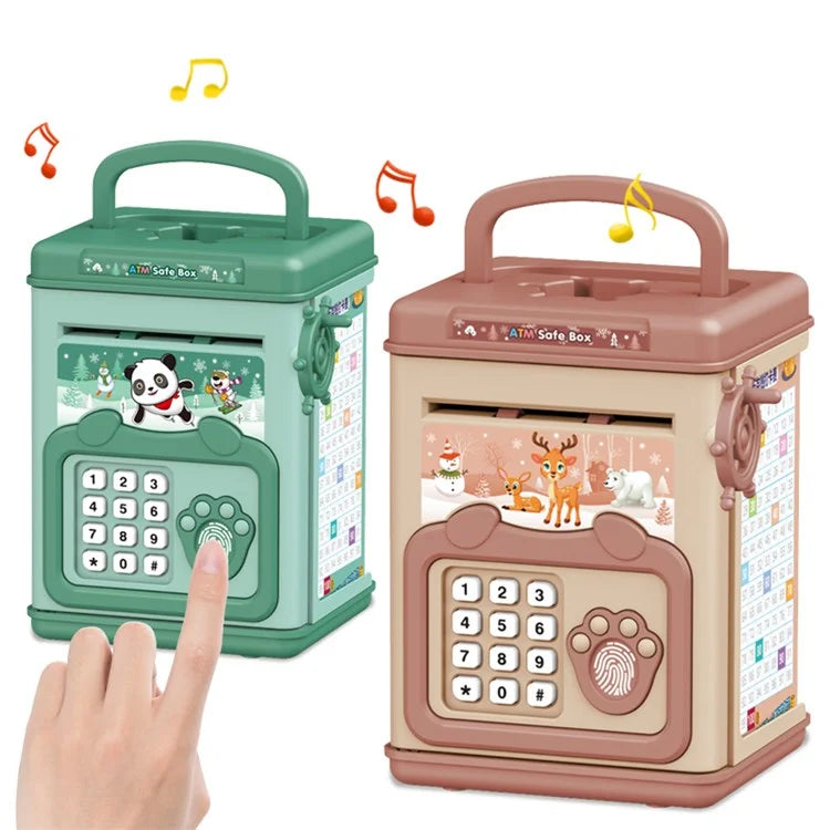 Mini ATM machine, Money Box ,Savnig box for kids / Unlock With Card & Fingerprint
